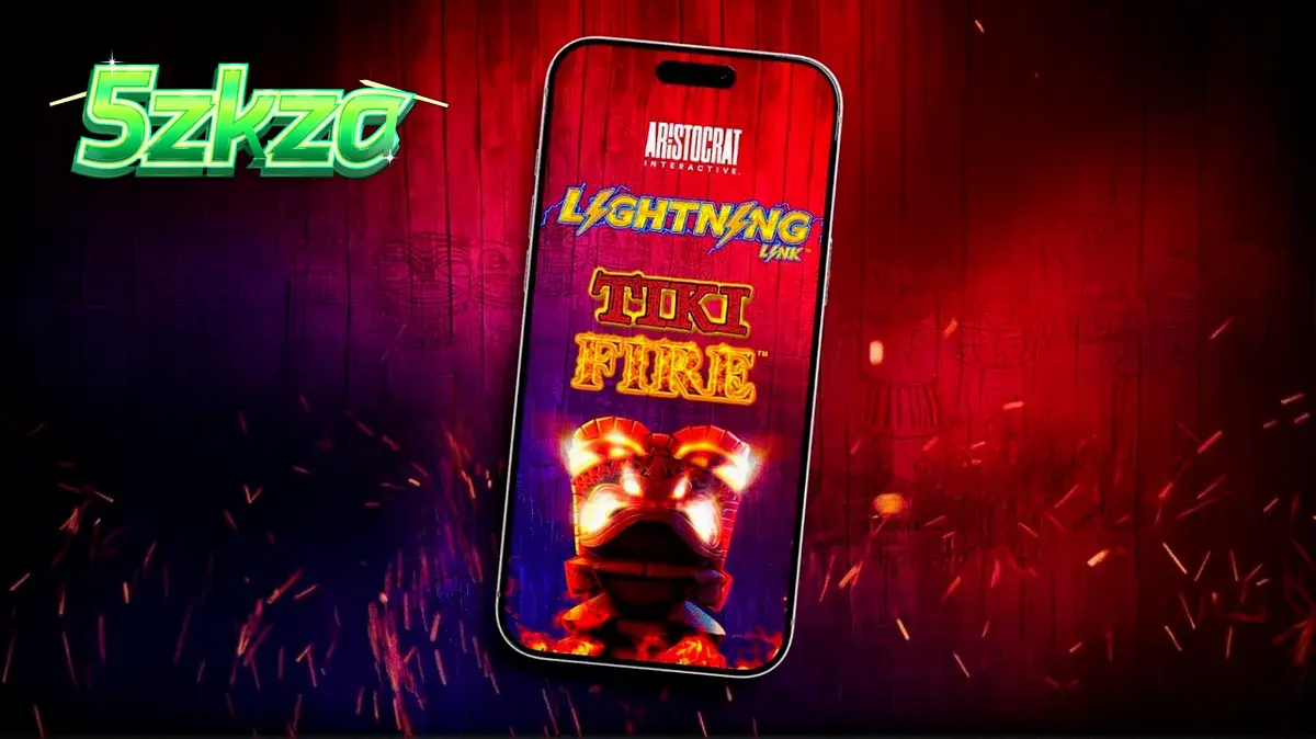Tampilan visual slot Tiki Fire dengan nuansa tropis